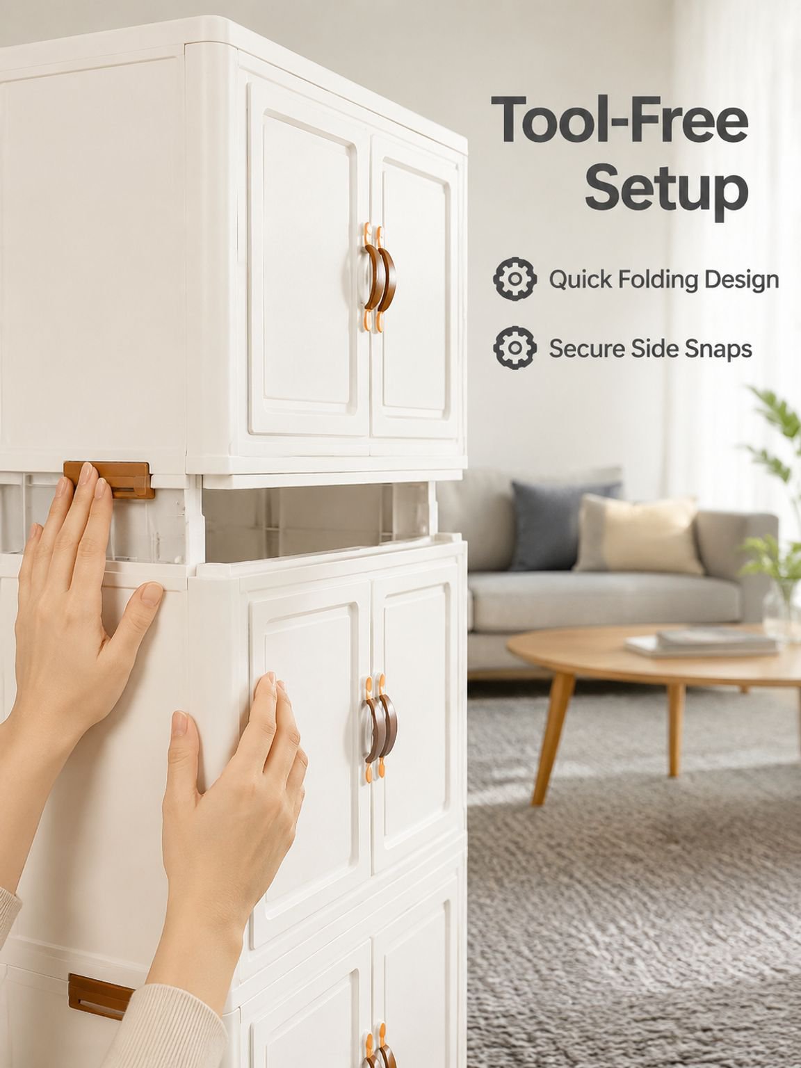 Folding Easy Settings Various Storage Multi-tier with Durable Items for Sleek Unit Portable Storage 