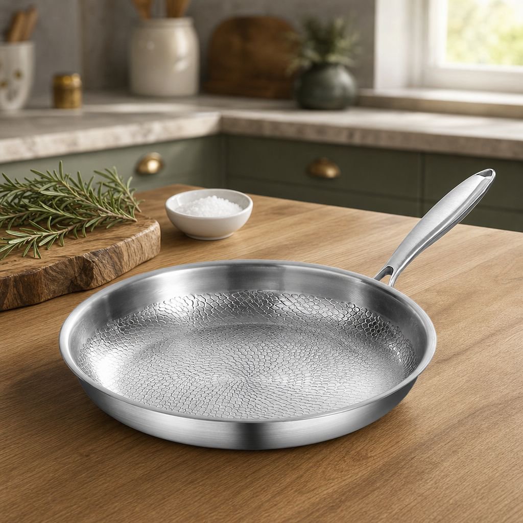 Uncoated non-stick frying pan
