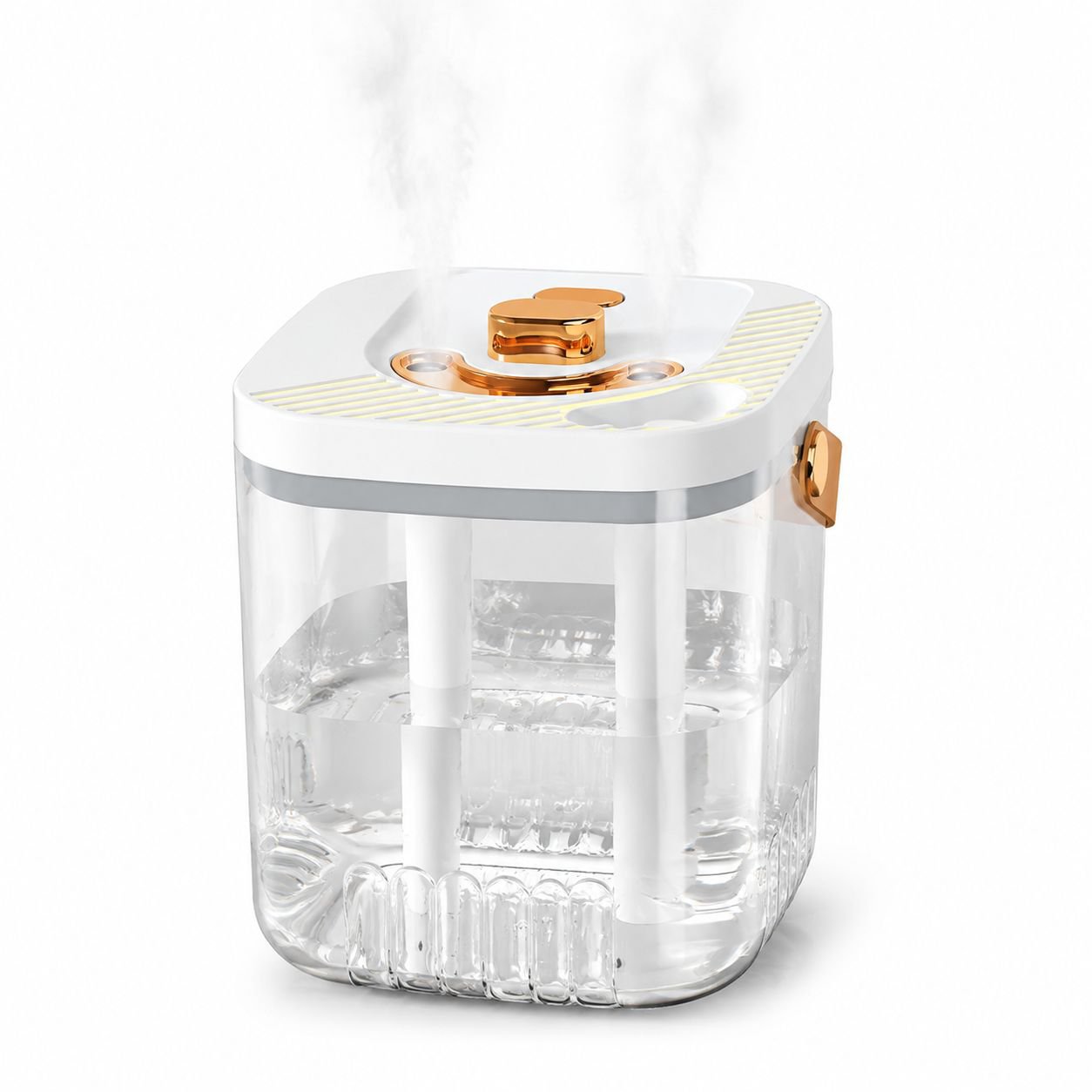 LED Light Transparent Nebulizer Sprayer Dual Nozzle Large Water Tank Fine Mist Humidifier