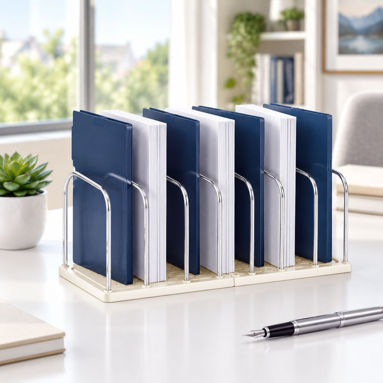 Durable and stylish bookend organizer ideal for office use