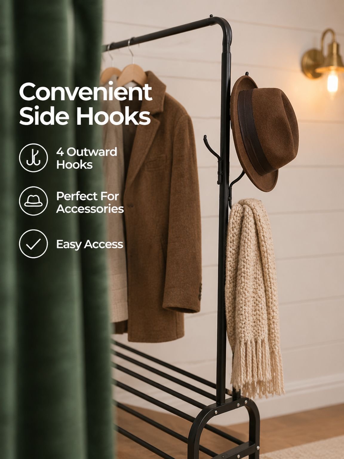 Household Double Pole Floor Drying Rack