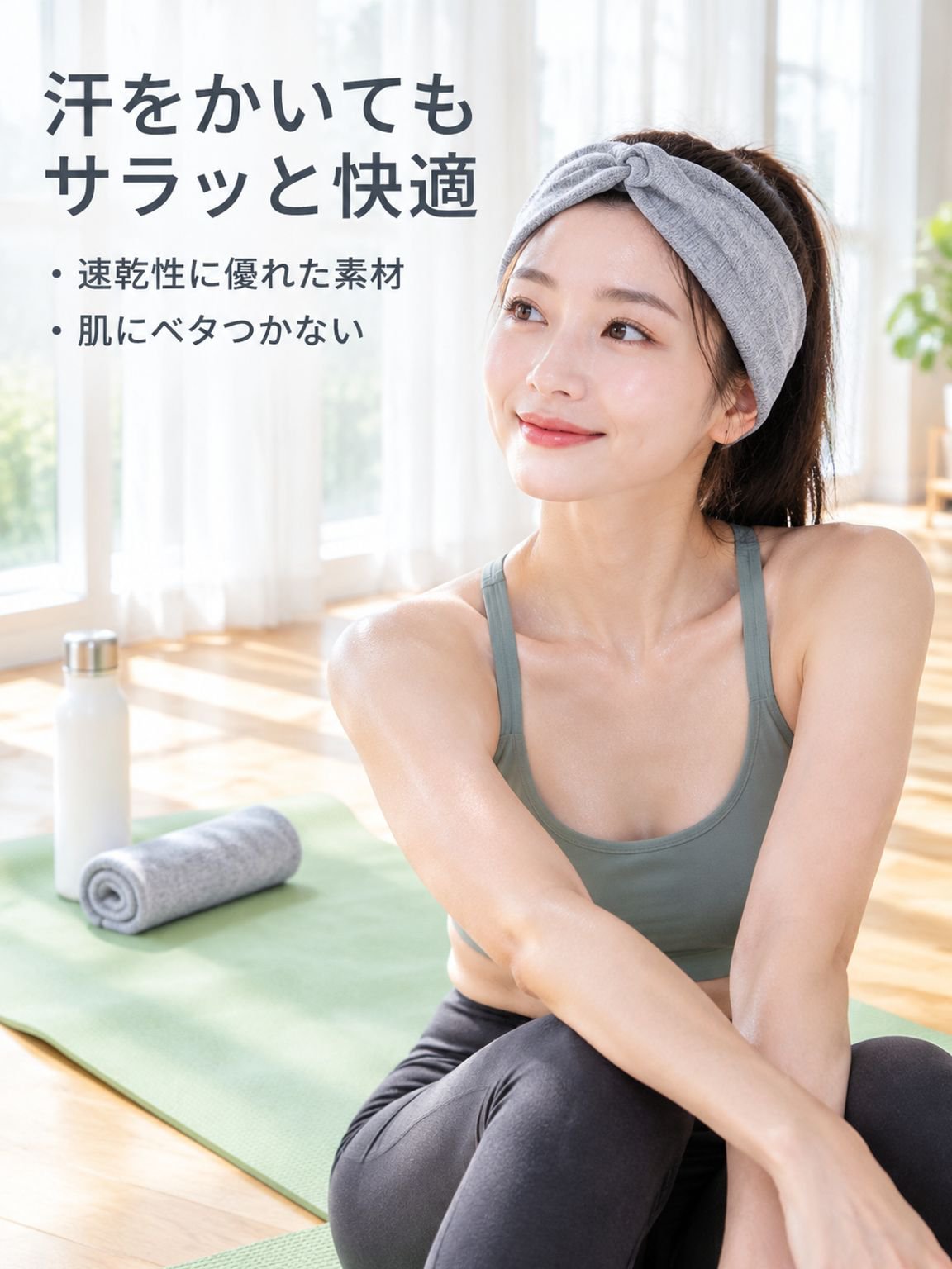 通気性と伸縮性に優れたヘアバンド