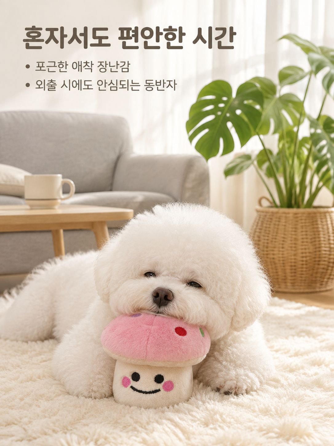 버섯 모양 애완동물 씹는 장난감