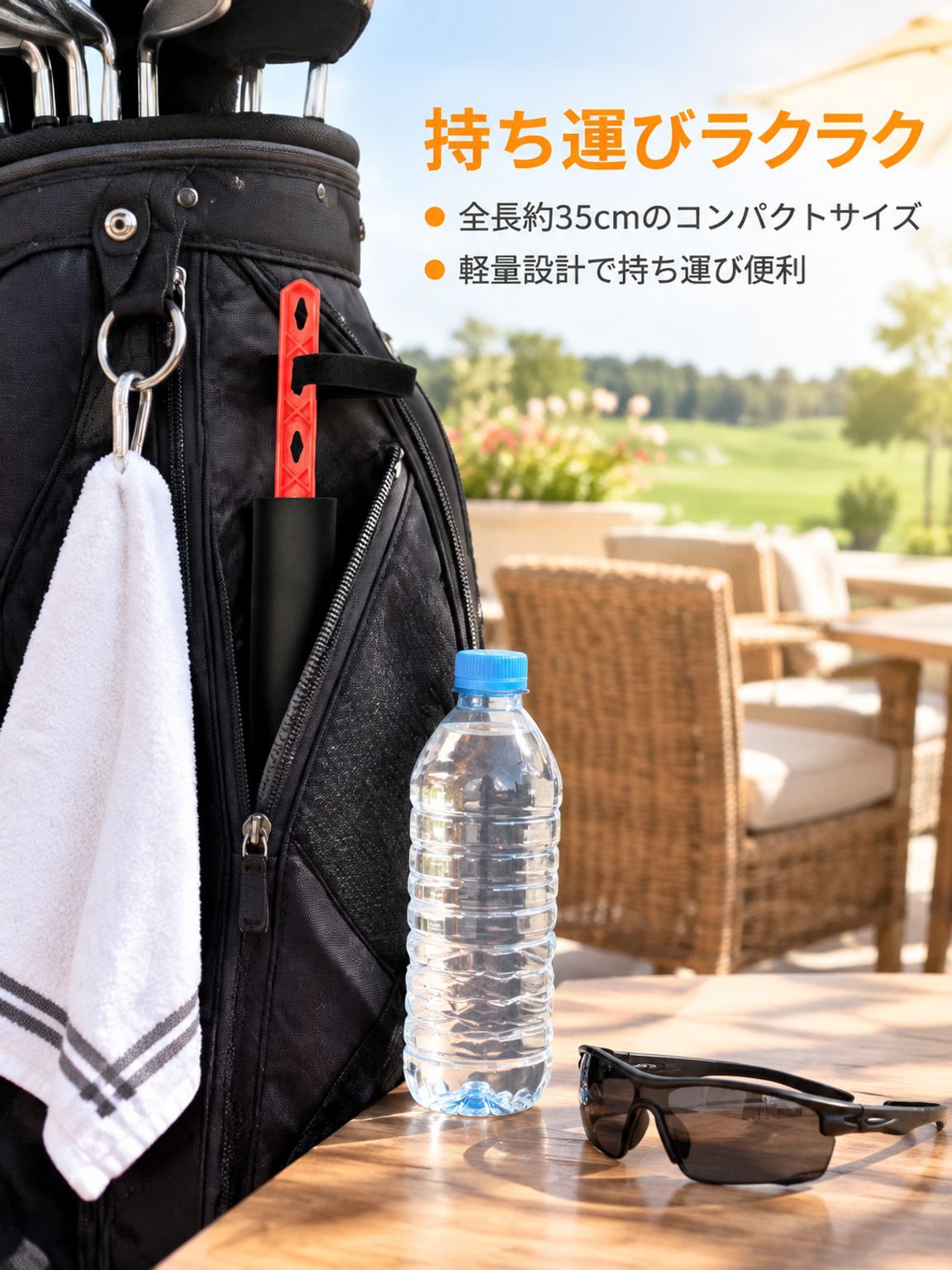 【ゴルフ練習器】ウォーミングアップ、フォーム矯正、スイング練習、バンド調節可能
