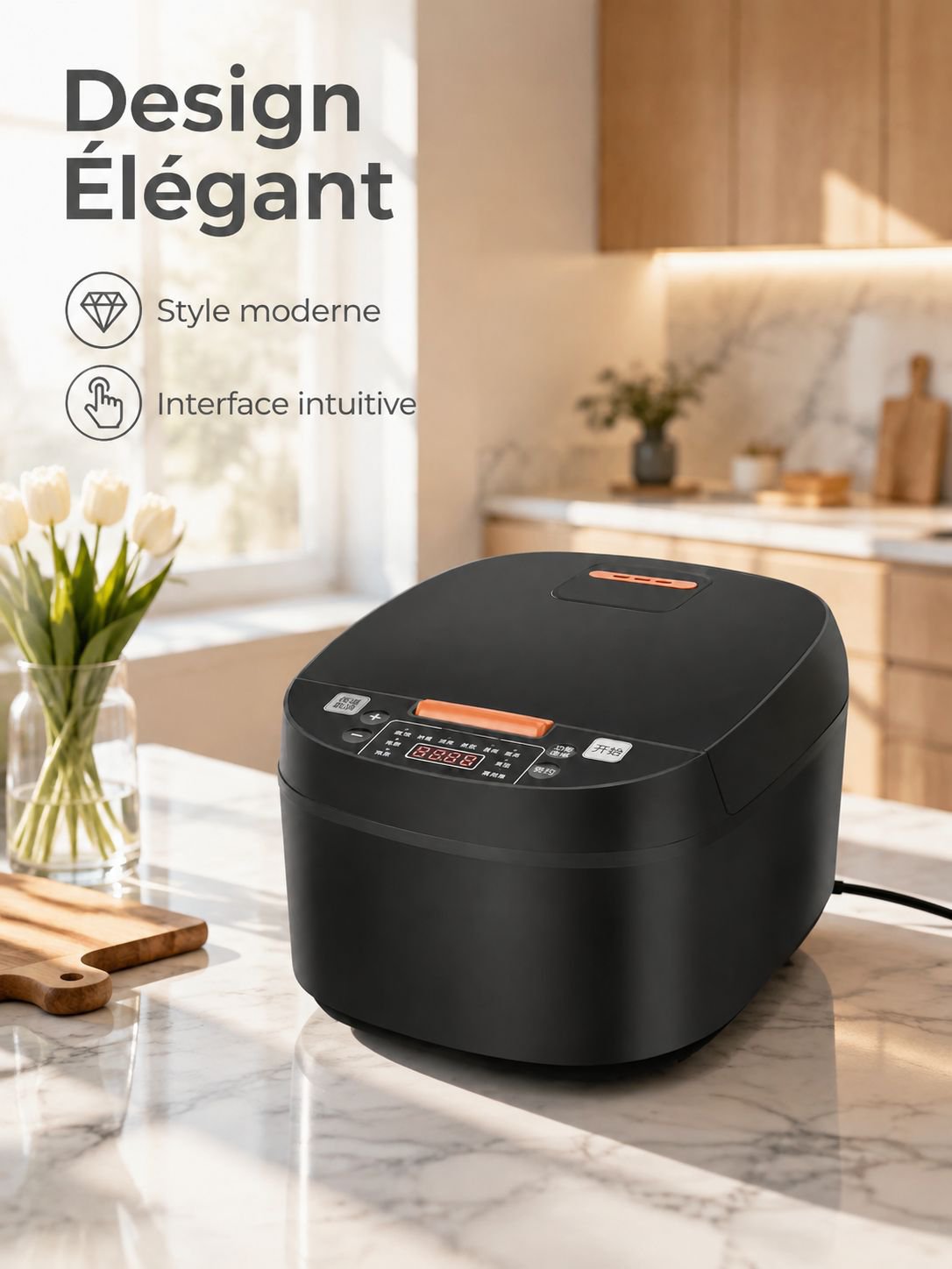 Cuiseur à riz multifonction grande capacité 5L, pour 4-5 personnes, bol intérieur épais