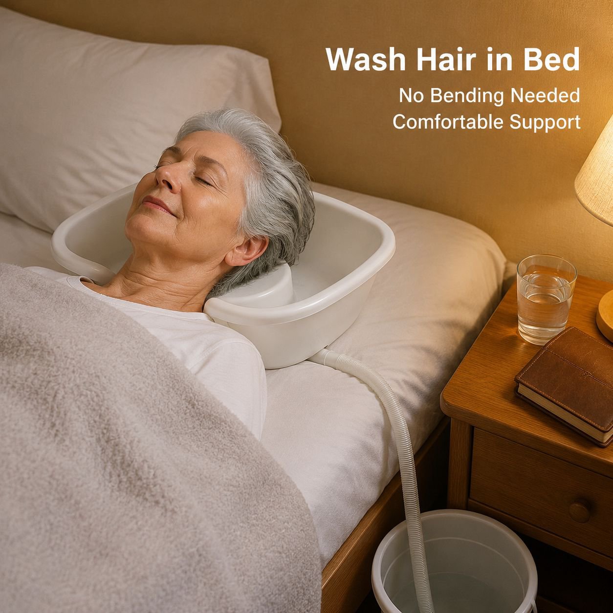 Portable Flat Lying Shampoo Basin for Elderly and Pregnant Women, Flexible Design