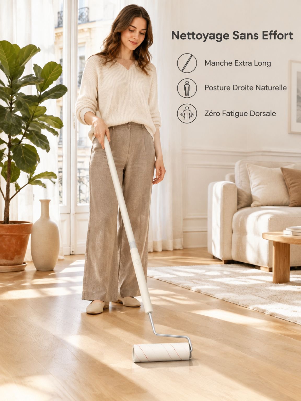 Rouleau collant puissant pour nettoyer les sols