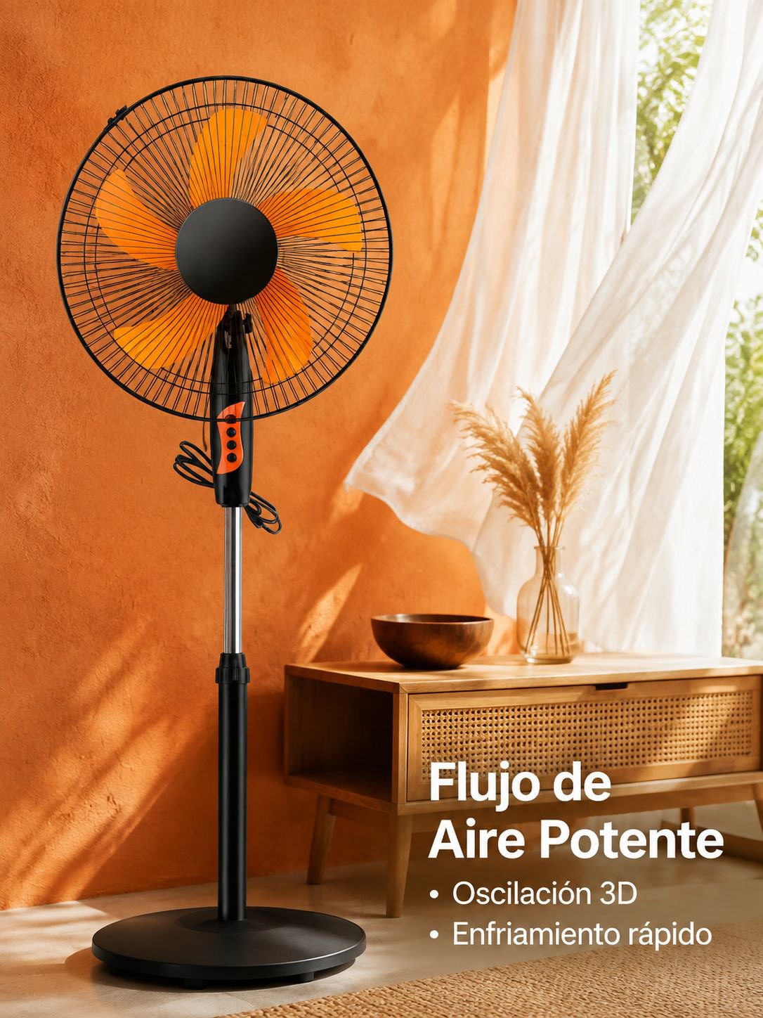 Ventilador oscilante de gran potencia para el hogar