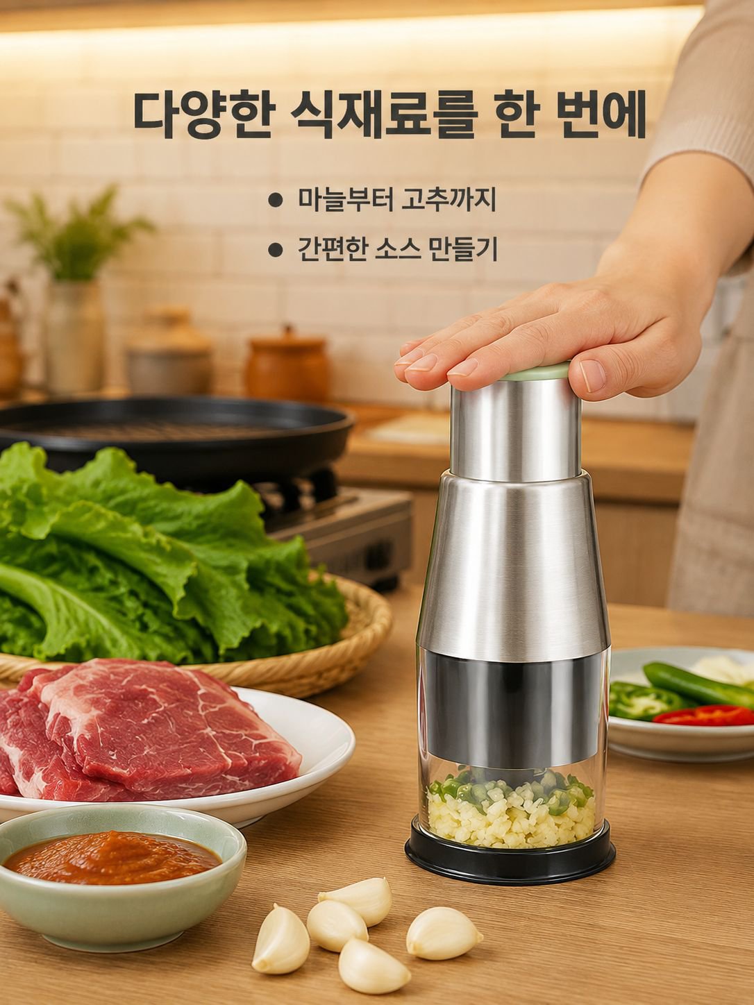 다기능 주방용 마늘 다지기