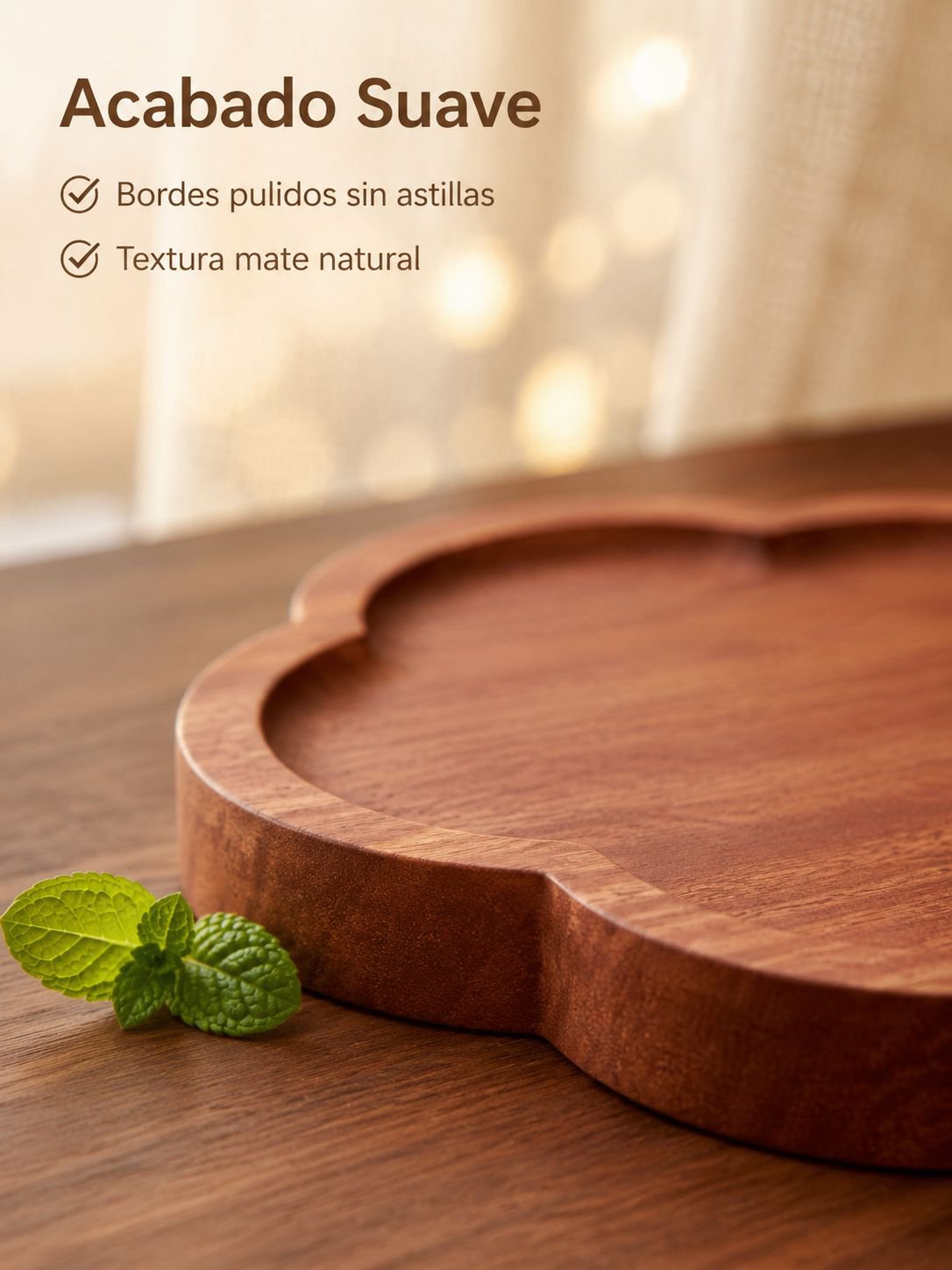 Plato de postre japonés de madera