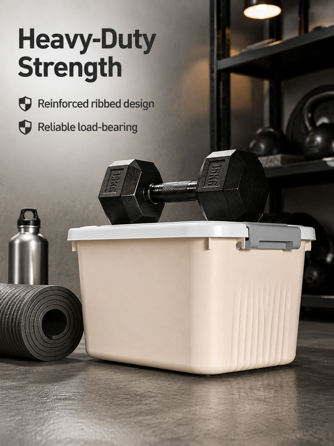 Large Plastic Storage Box with Lid and Wheels