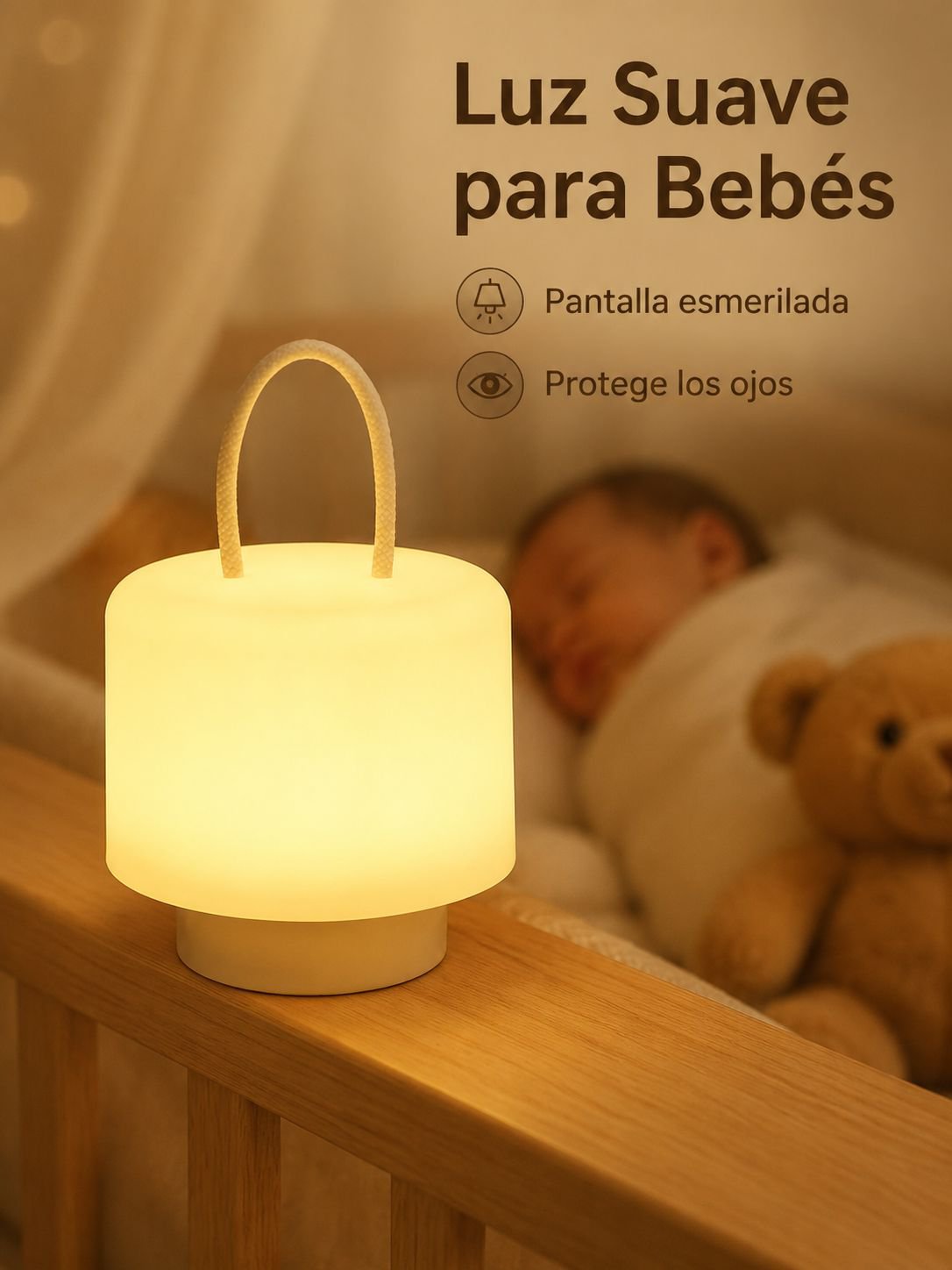 Lámpara de Noche Recargable y Móvil para Recién Nacidos