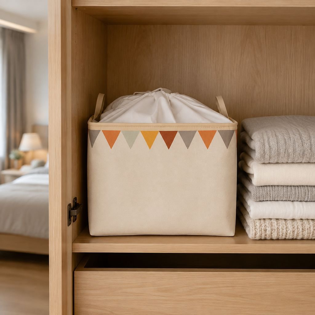 Aufbewahrungsbox aus Segeltuch mit Stoffgürtel, Spielzeug-Garderobe, Kleidung, Aufbewahrungsbox, tra