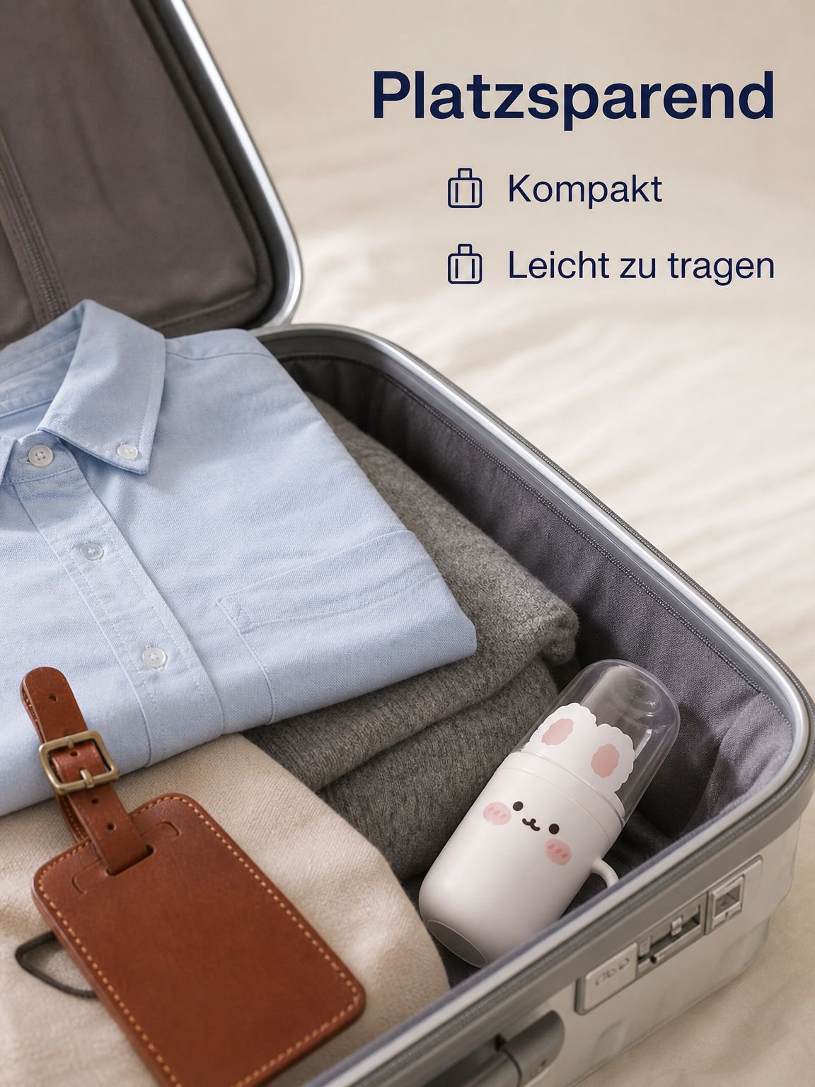 Tragbares und niedliches Zahnputzbecher-Reiseset mit Zahnbürstenetui