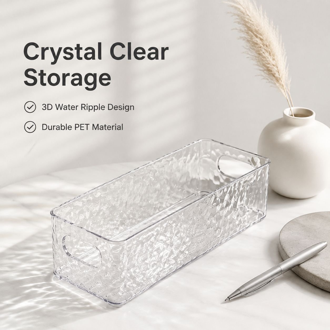 Narrow Rectangular Desktop Storage Box
