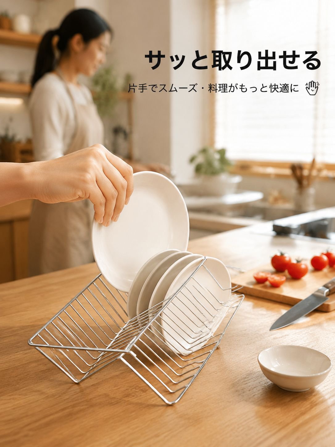 二重アーチ型食器スタンド