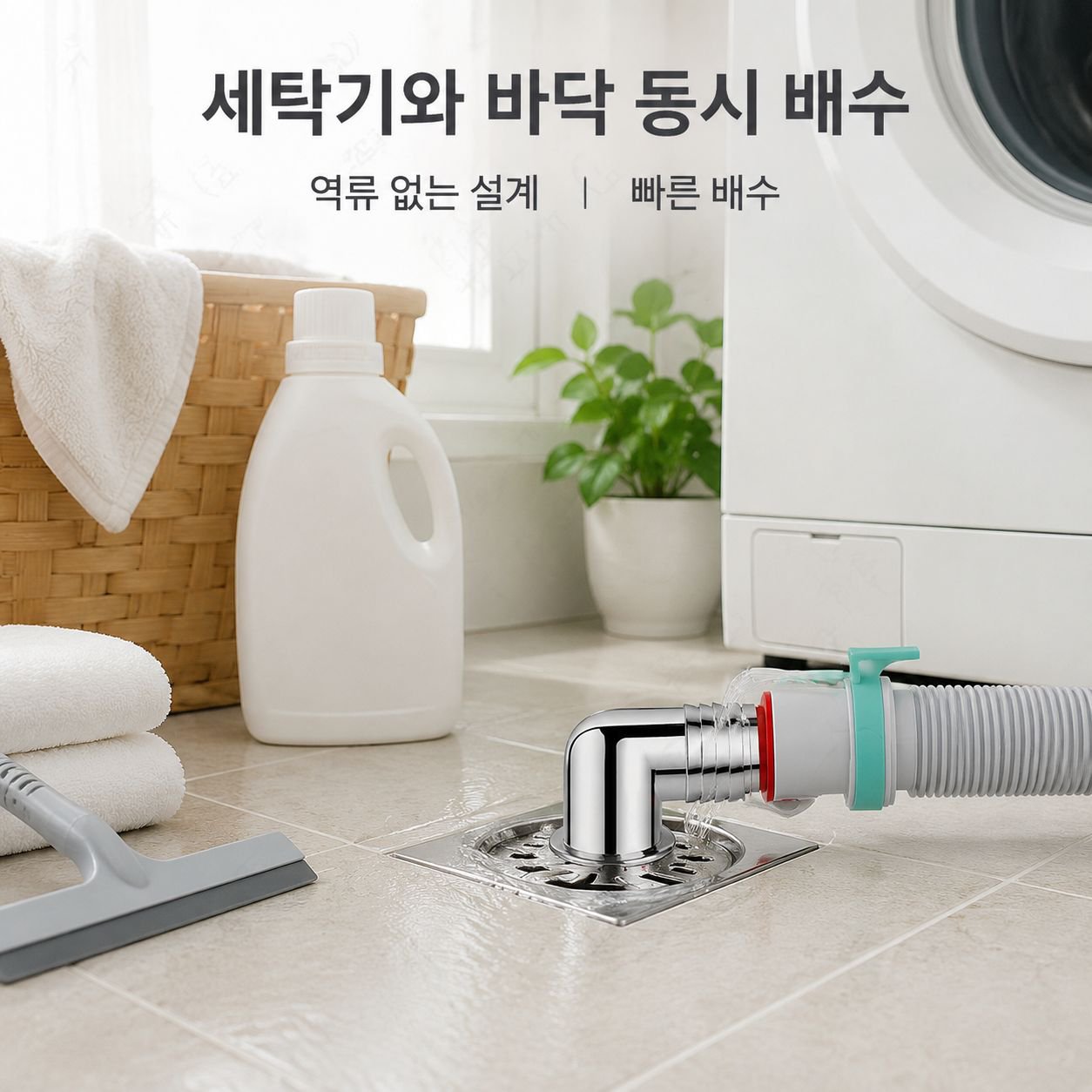 [냄새 방지 및 넘침 방지] 다용도 파이프 연결식 바닥 배수구