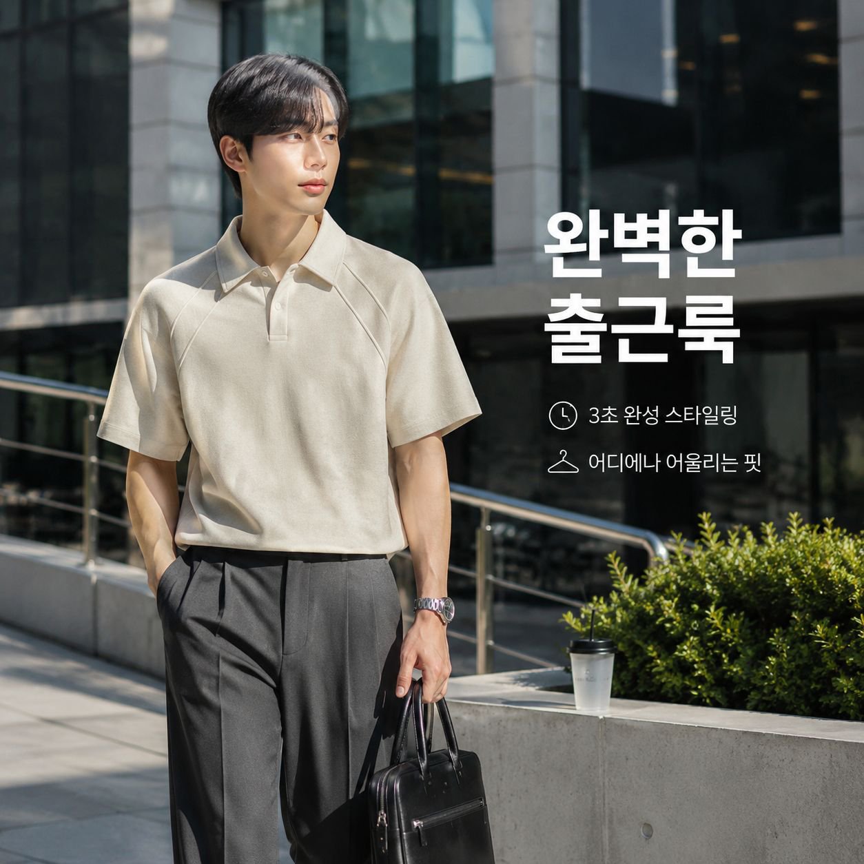 남성용 여름 반팔 폴로셔츠