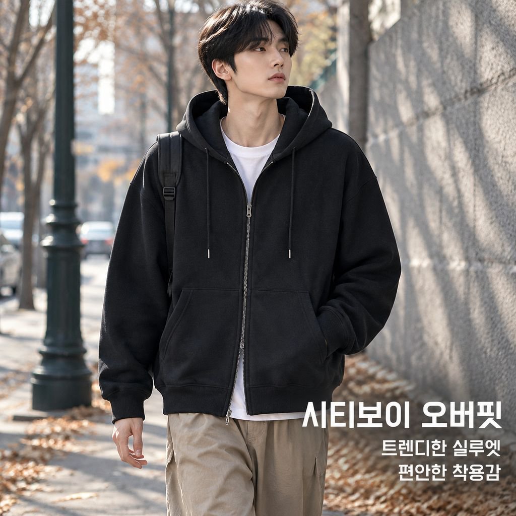 남성용 후드 스웨트셔츠 가디건