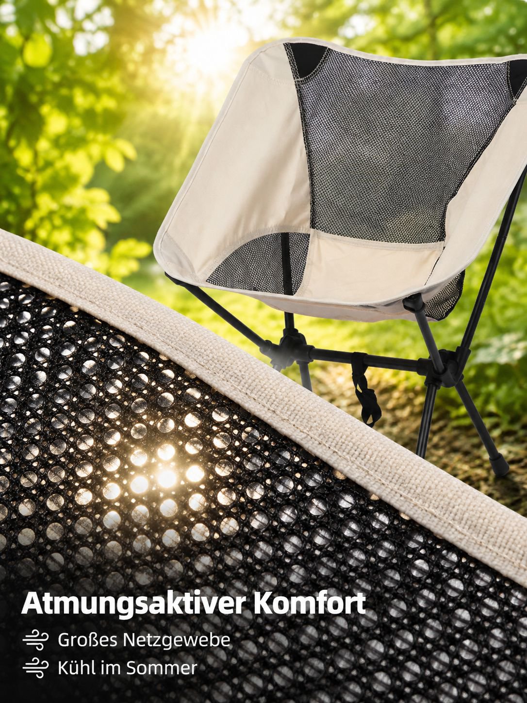 Tragbarer klappbarer Stuhl für draußen, Strandstuhl, Angeltisch und Stühle, Camping-Klappstuhl