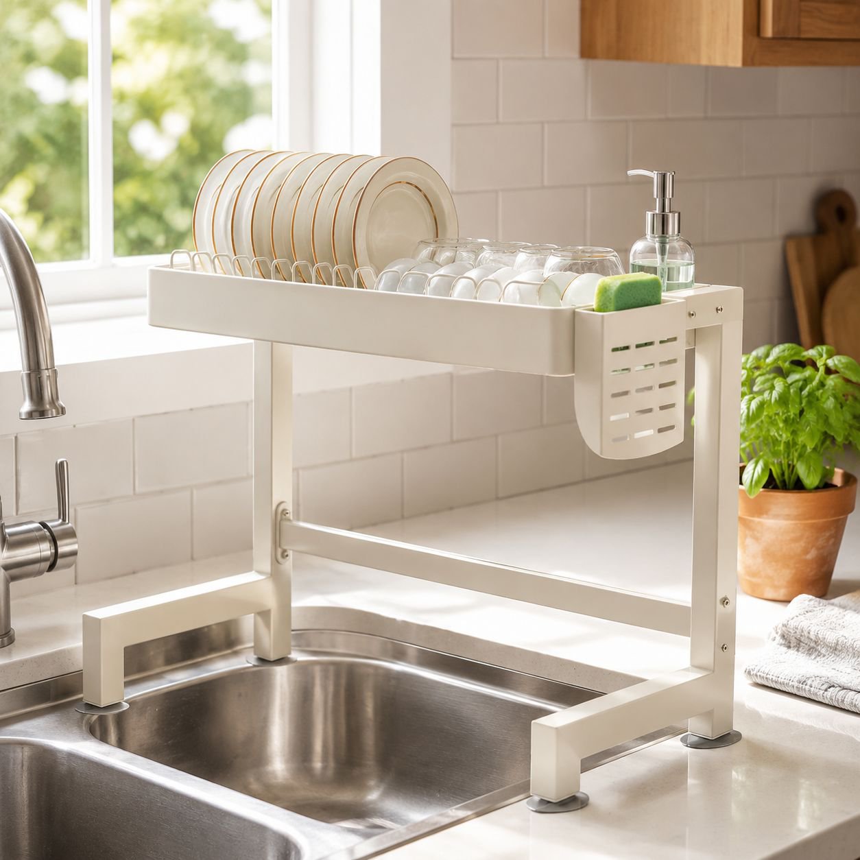 Multifunctional Kitchen Sink Organizer Dish Drying Rack