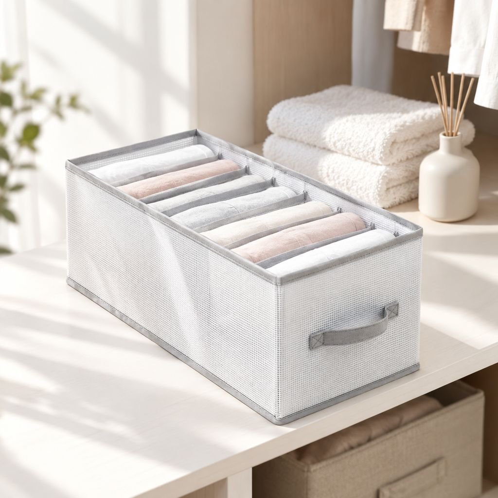 ワードローブ引き出し専用の大型収納ボックス、透明PPメッシュデザイン、小物衣料品（パンティー、靴下など）の整理に適しています。