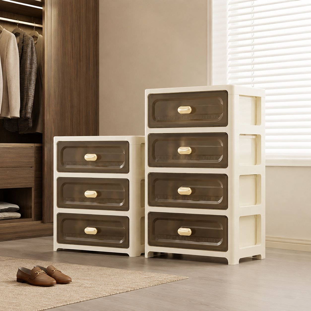 Spacious plastic storage rack for organizing supplies