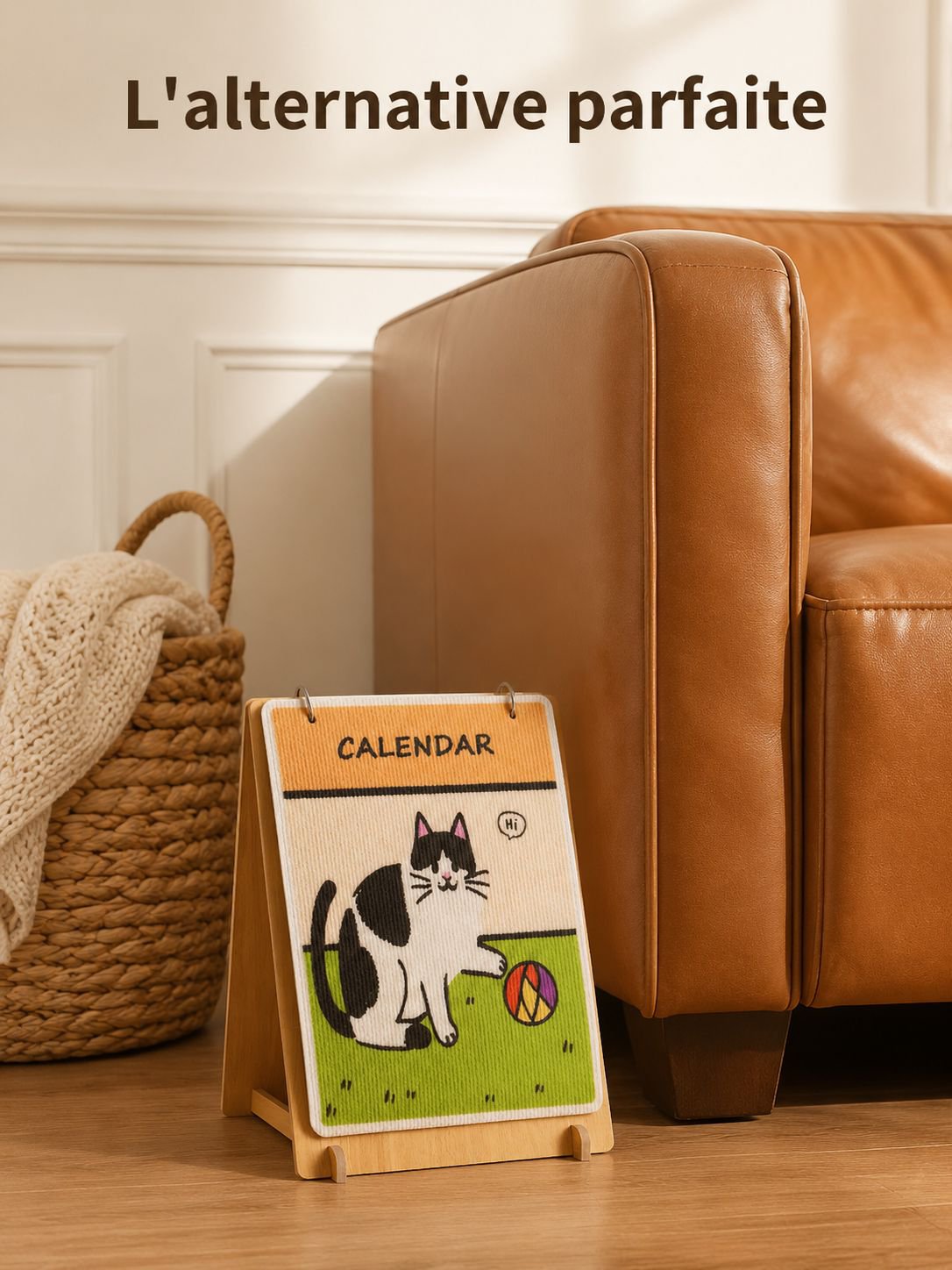 Calendrier griffoir élégant et fonctionnel pour chats