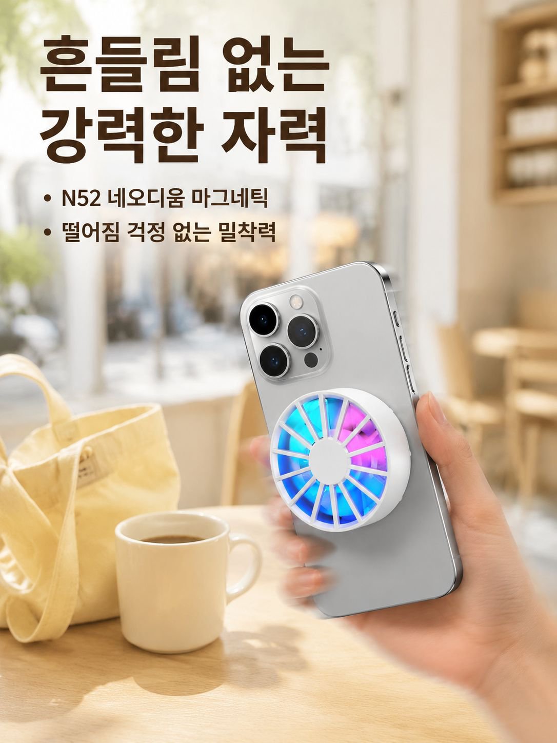 강력 자석 부착 미니 휴대용 저소음 쿨러