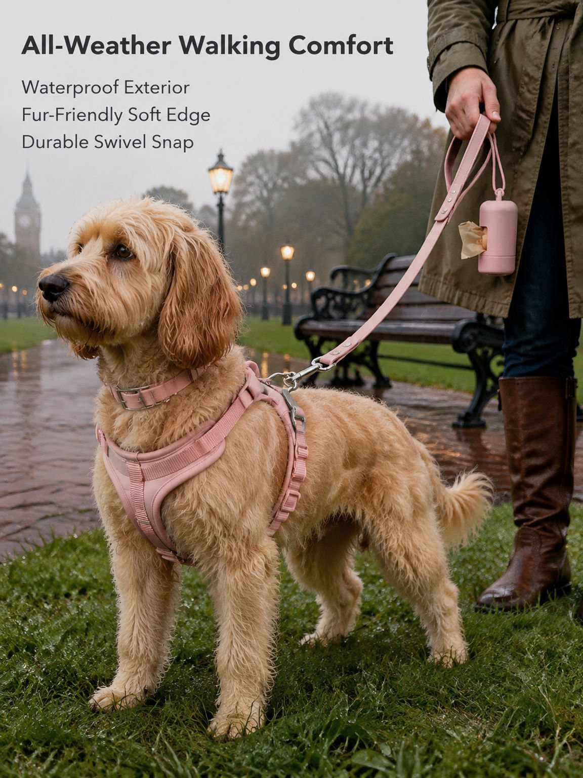 Waterproof Dog Leash with Adjustable Dog Collar and Lead Set
