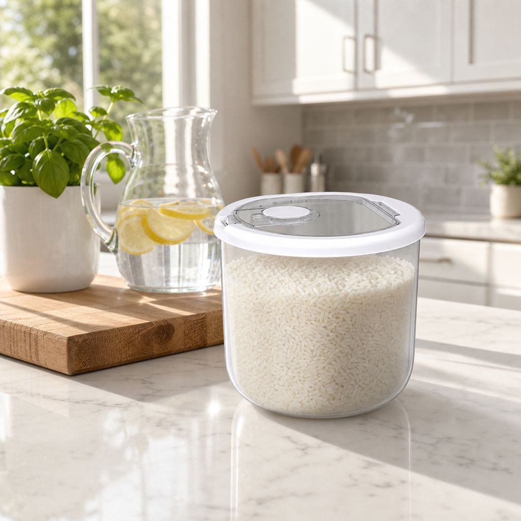 Kitchen Rice Bucket with Insect and Moisture Protection