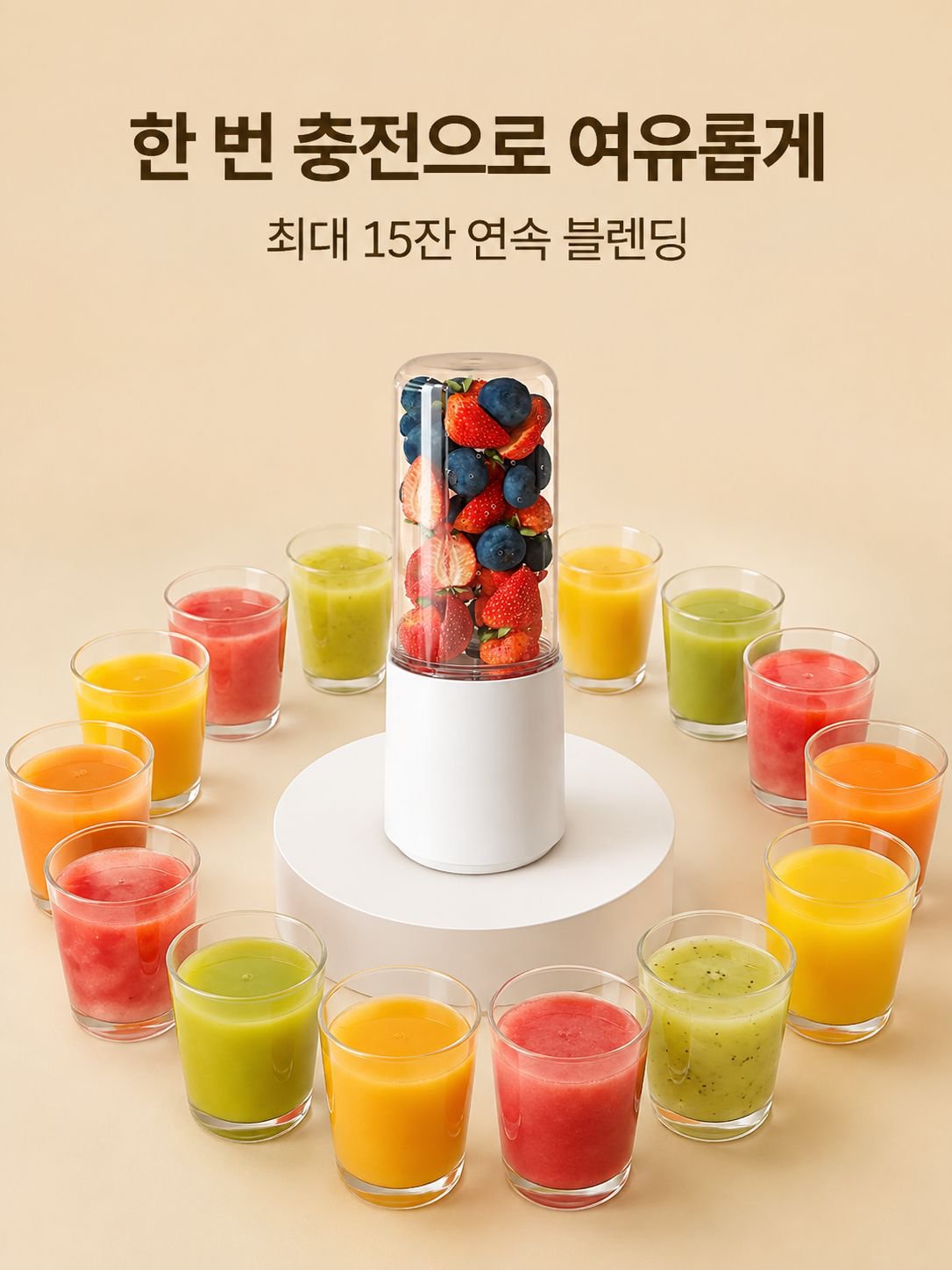 충전식 미니 유리 휴대용 주서기