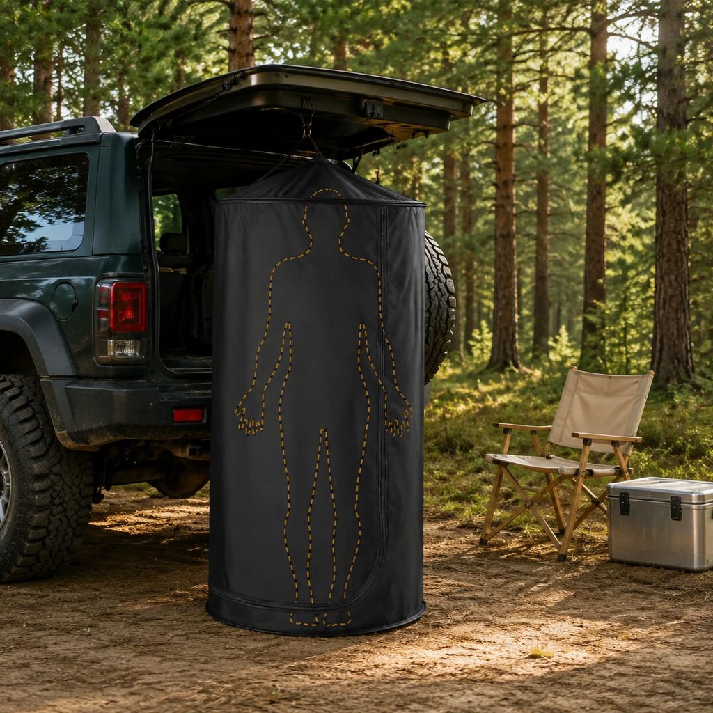 Portable and easy-to-set-up outdoor car-mounted changing tent/tent for camping and outdoor use, incl