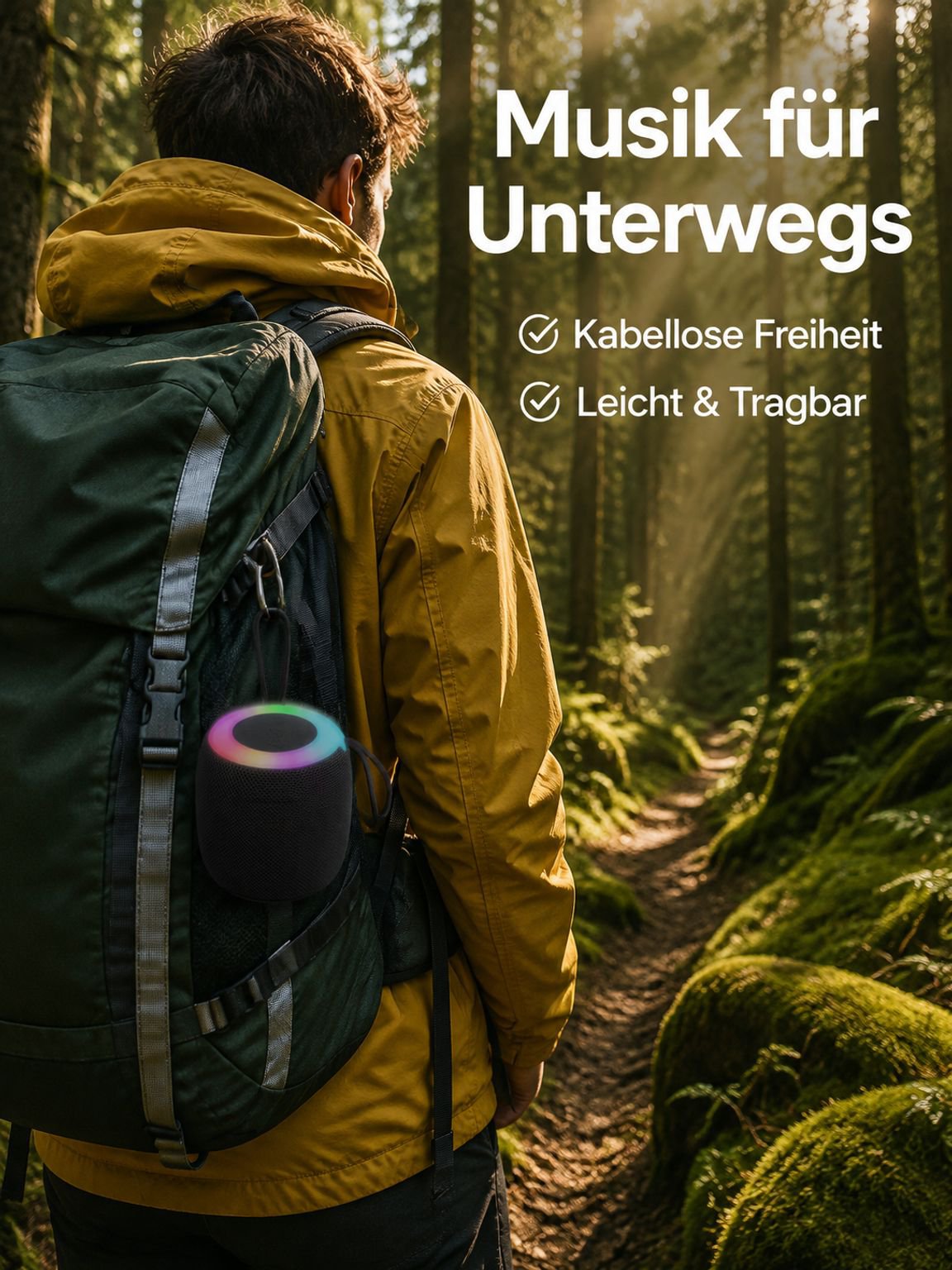 Tragbarer Mini-Bluetooth-Lautsprecher mit Subwoofer, Kartensteckplatz