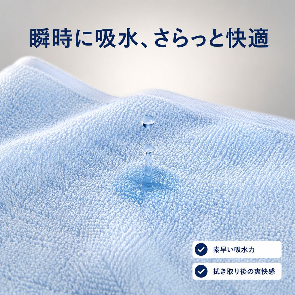 シンプルコットンハンドタオル 吸水速乾