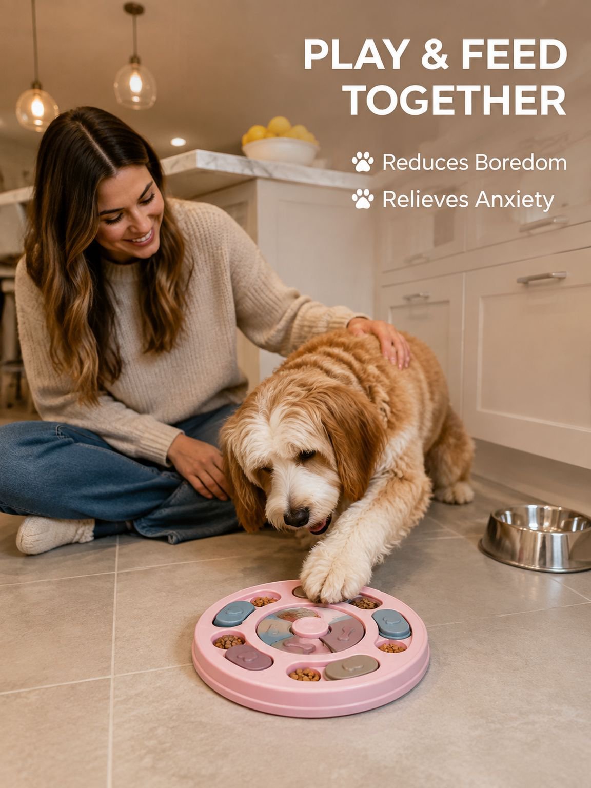 Pet Dog Spinning Slow Food Bowl