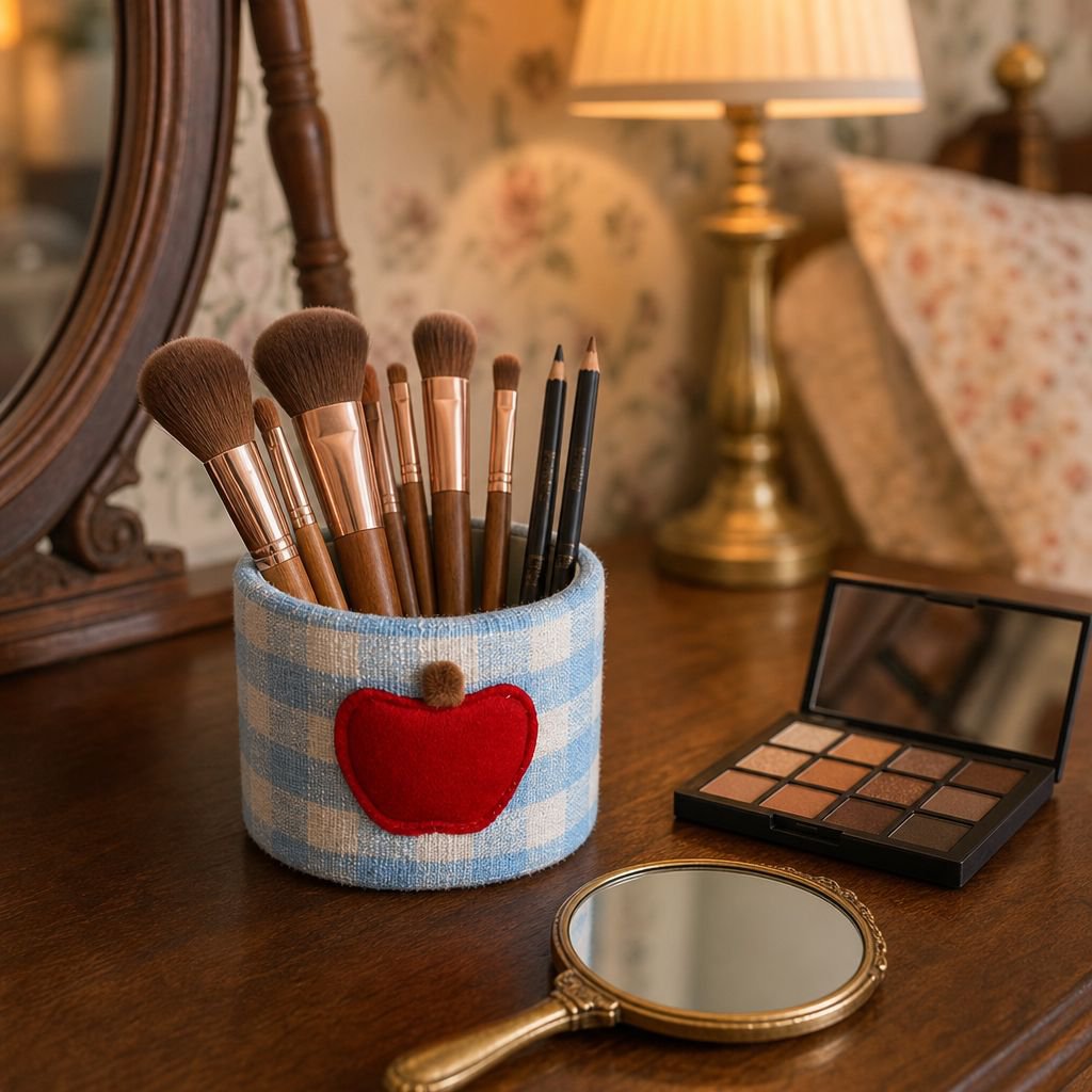Closeup of cute storage box holding stationery