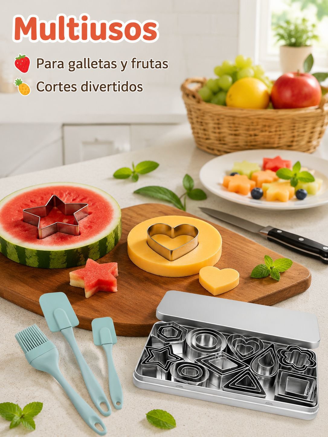 Cortadores de galletas de acero inoxidable, moldes para galletas caseras y pasteles