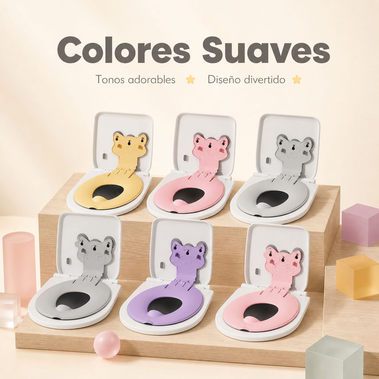 Cojín antideslizante y cómodo para inodoro infantil