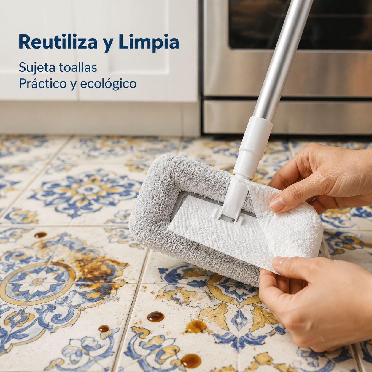 Mopa extensible electrostática para limpieza del techo en el hogar