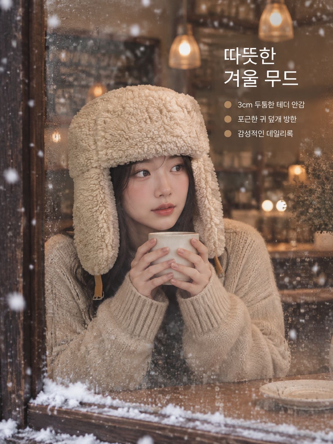 따뜻하고 스타일리시한 양모 레이펑 모자