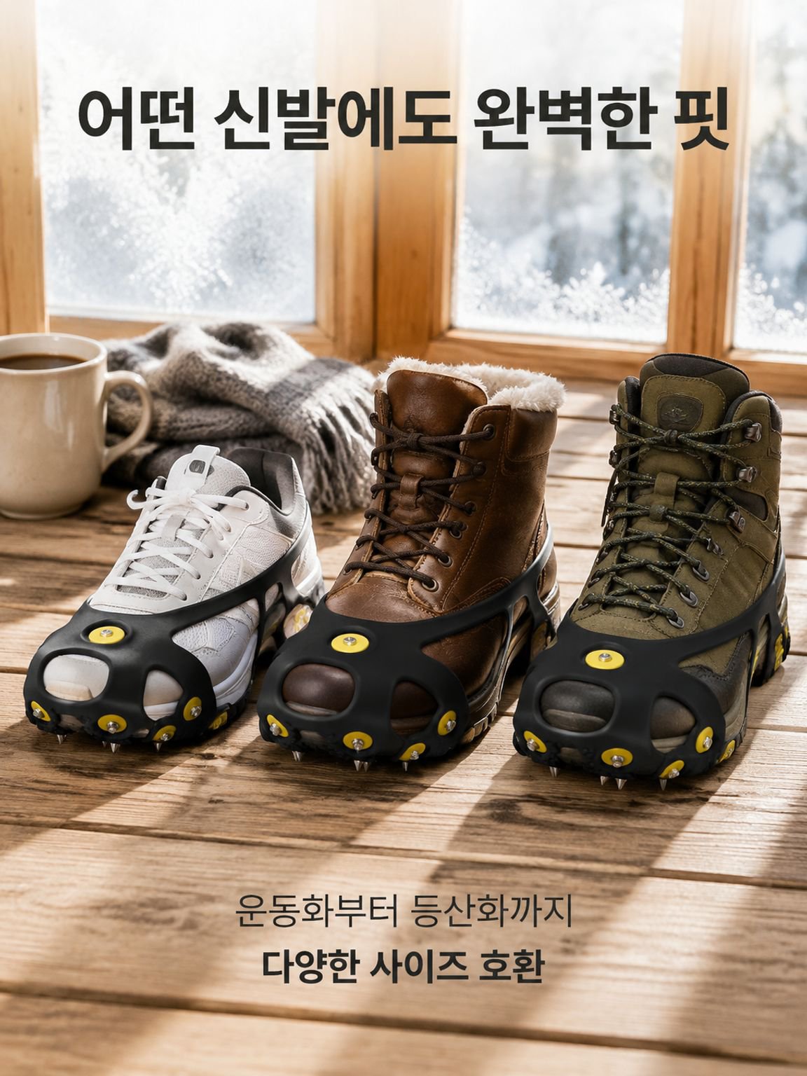 미끄럼 방지 아이젠 스노우 부츠 커버