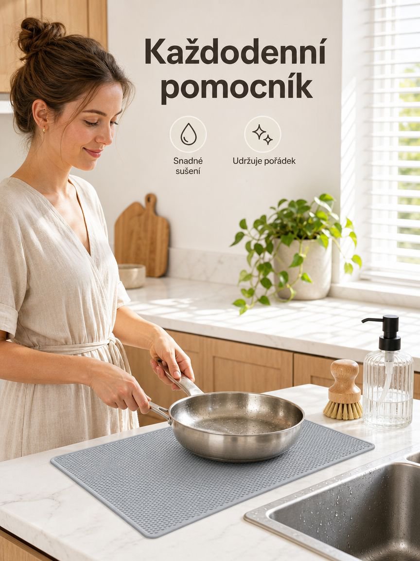 Protiskluzová odkapávací podložka do domácí kuchyně
