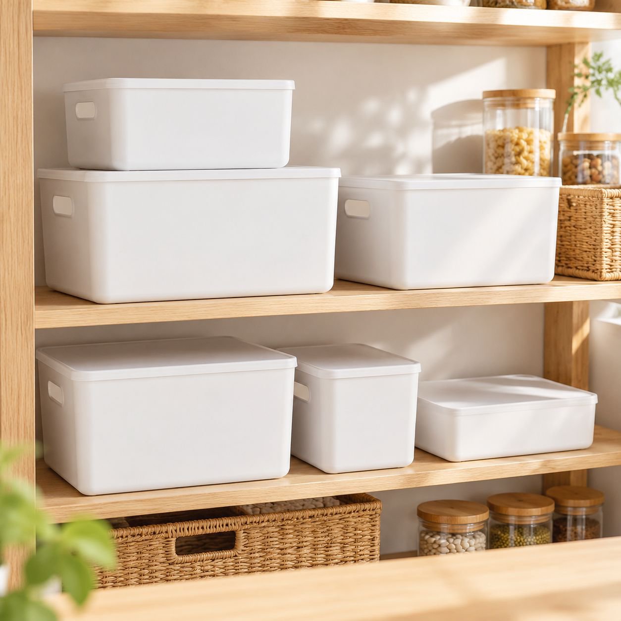 Household Large Plastic Storage Box with Lid for Clothes, Sundries, and Snacks