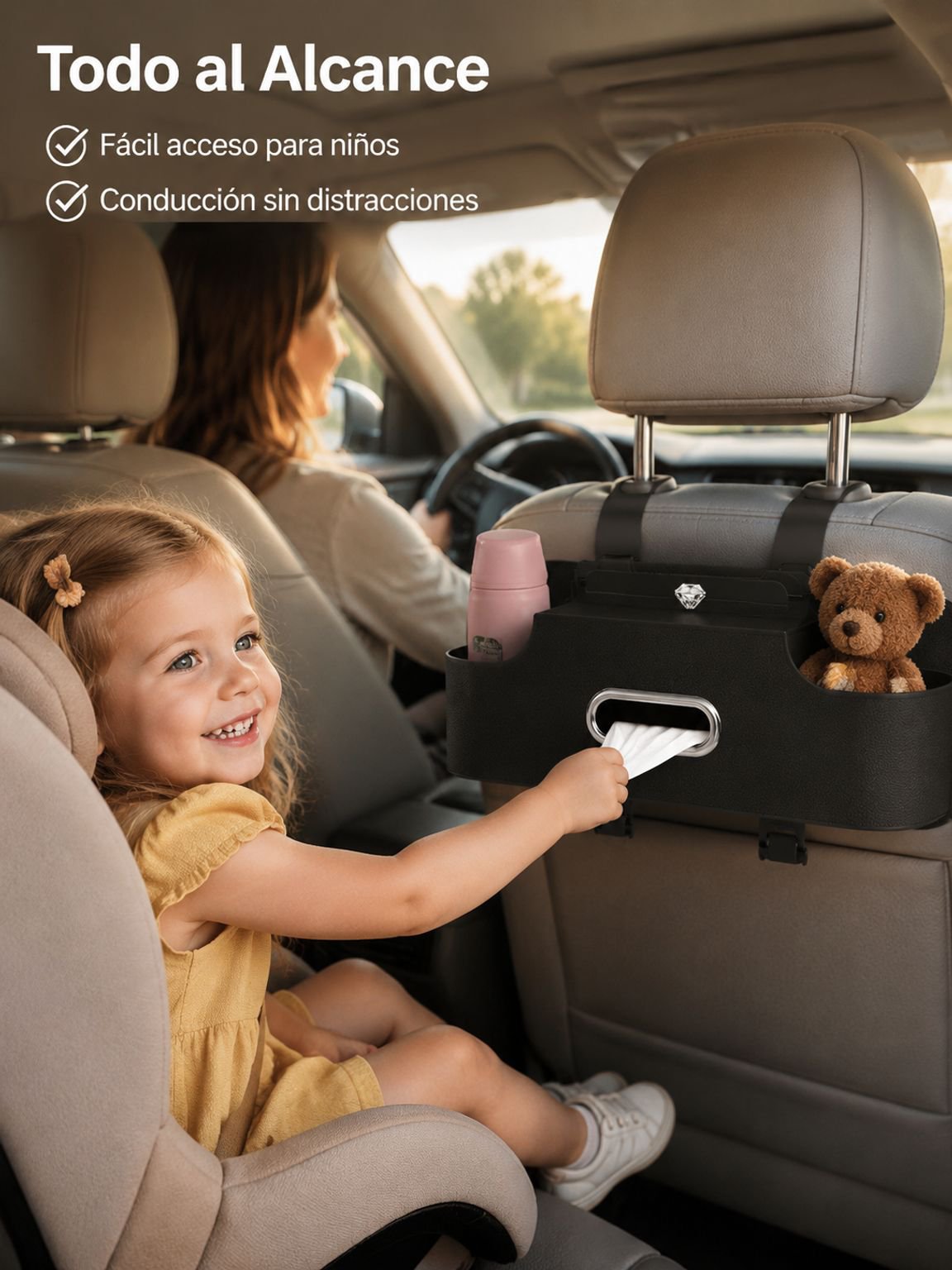 Caja de pañuelos para el respaldo del asiento del coche