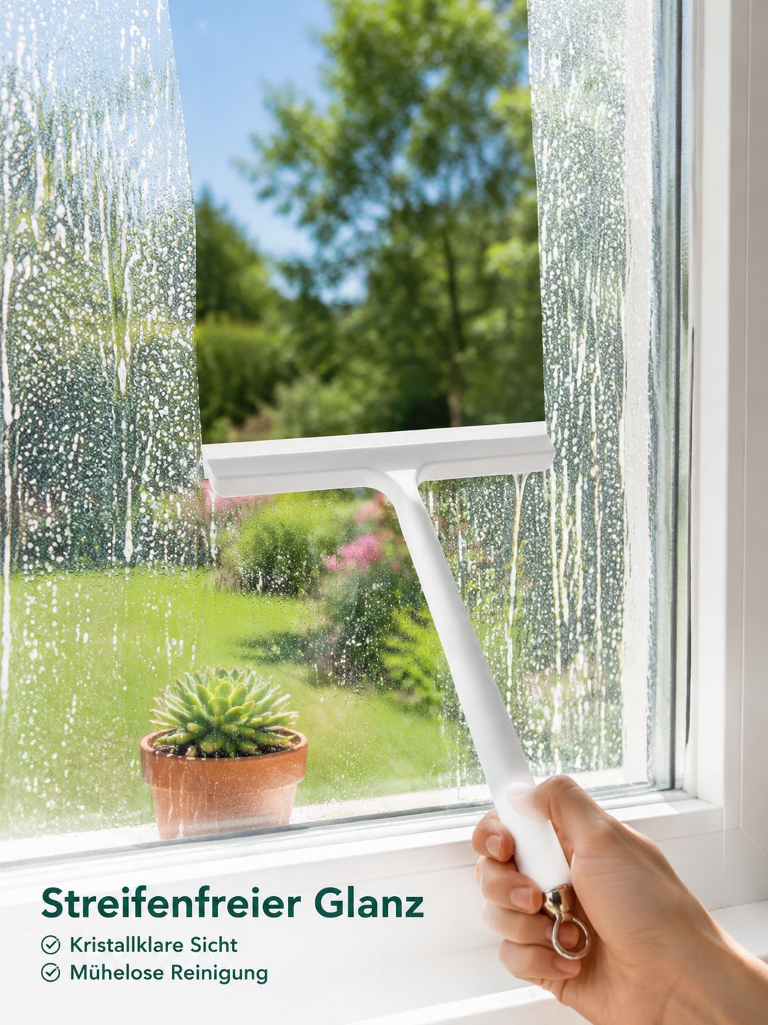 Multifunktionaler Fensterwischer für den Haushalt mit Sprühreinigungsbürste