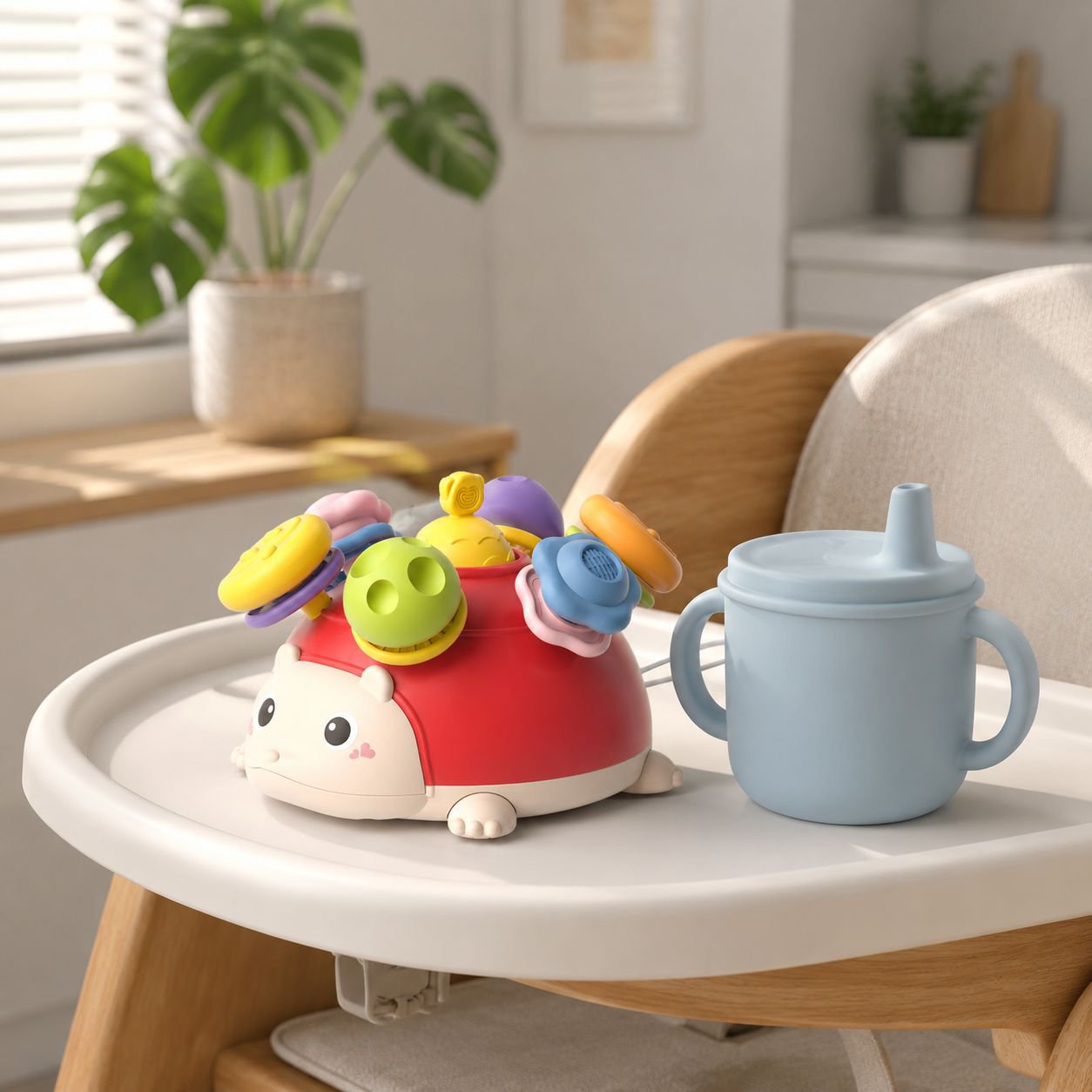  Multifunctional Rotating Hedgehog Teething Toy