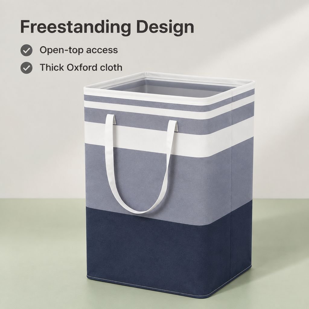 Large Foldable Laundry Basket with Handles