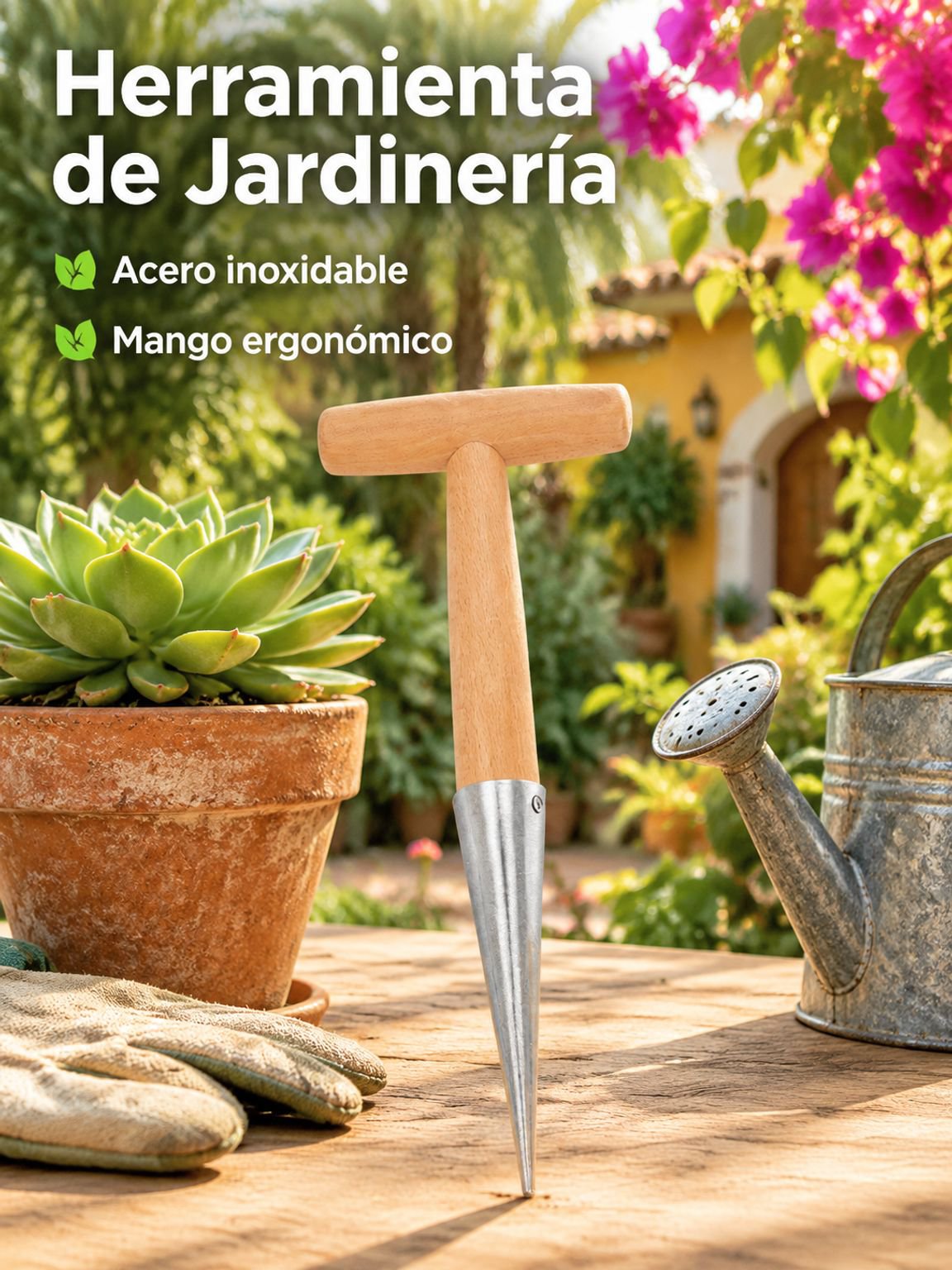 Sembrador de acero inoxidable para jardinería