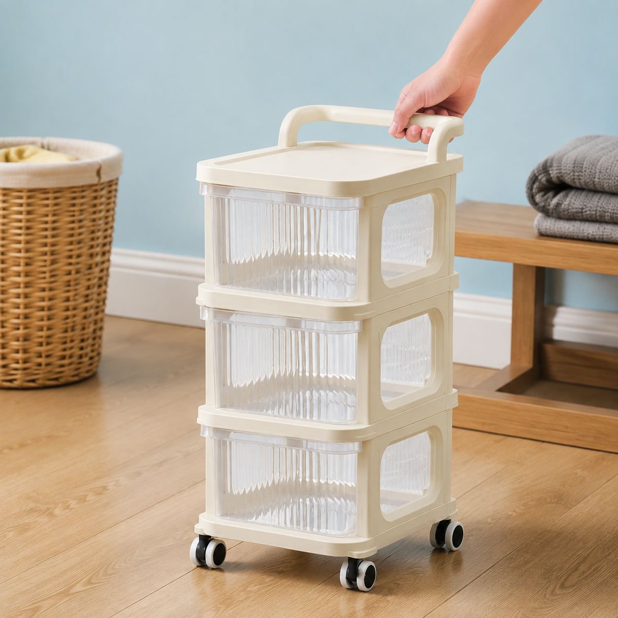 Carro organizador multifuncional de varias capas para cocina y baño